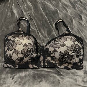 BRAND NEW Penningtons Black Floral Lace Wireless Bra 44H